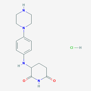 3-((4-(Piperazin-1-yl)phenyl)amino)piperidine-2,6-dione hydrochloride chemical structure (CAS 2259851-45-9)
