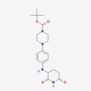 tert-Butyl 4-(4-((2,6-dioxopiperidin-3-yl)amino)phenyl)piperazine-1-carboxylate chemical structure (CAS 2259852-59-8)