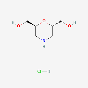 ((2S,6S)-Morpholine-2,6-diyl)dimethanol hydrochloride chemical structure (CAS 2260917-59-5)