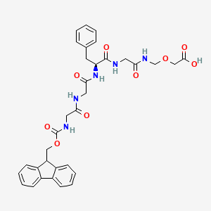 (S)-11-Benzyl-1-(9H-fluoren-9-yl)-3,6,9,12,15-pentaoxo-2,18-dioxa-4,7,10,13,16-pentaazaicosan-20-oic acid chemical structure (CAS 2264011-98-3)