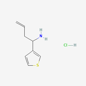 1-(Thiophen-3-yl)but-3-en-1-amine hydrochloride chemical structure (CAS 2268032-38-6)
