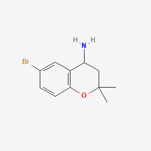 6-Bromo-2,2-dimethylchroman-4-amine chemical structure (CAS 226922-92-5)