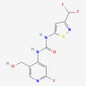 1-(3-(Difluoromethyl)isothiazol-5-yl)-3-(2-fluoro-5-(hydroxymethyl)pyridin-4-yl)urea chemical structure (CAS 2270879-17-7)