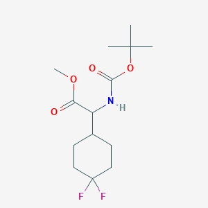Methyl 2-((tert-butoxycarbonyl)amino)-2-(4,4-difluorocyclohexyl)acetate chemical structure (CAS 2270904-94-2)