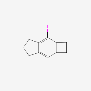 3-Iodo-2,4,5,6-tetrahydro-1H-cyclobuta[f]indene chemical structure (CAS 2271393-82-7)