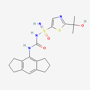 (R)-N-((1,2,3,5,6,7-Hexahydro-s-indacen-4-yl)carbamoyl)-2-(2-hydroxypropan-2-yl)thiazole-5-sulfonimidamide chemical structure (CAS 2271394-34-2)