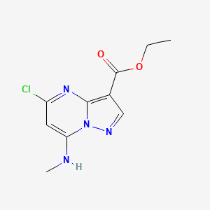 Ethyl 5-chloro-7-(methylamino)pyrazolo[1,5-a]pyrimidine-3-carboxylate chemical structure (CAS 2271470-64-3)