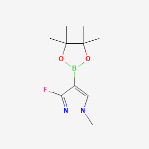 3-Fluoro-1-methyl-4-(4,4,5,5-tetramethyl-1,3,2-dioxaborolan-2-yl)-1H-pyrazole chemical structure (CAS 2271472-69-4)