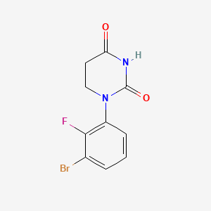 1-(3-Bromo-2-fluorophenyl)dihydropyrimidine-2,4(1H,3H)-dione chemical structure (CAS 2275915-36-9)