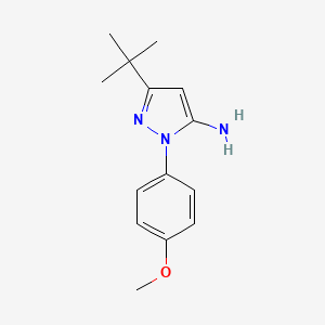 3-(tert-Butyl)-1-(4-methoxyphenyl)-1H-pyrazol-5-amine chemical structure (CAS 227623-26-9)