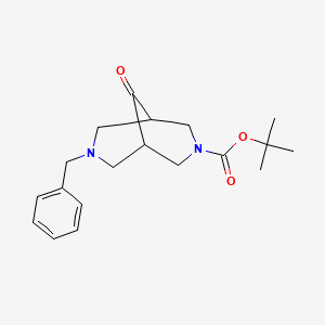 tert-Butyl 7-benzyl-9-oxo-3,7-diazabicyclo[3.3.1]nonane-3-carboxylate chemical structure (CAS 227940-70-7)