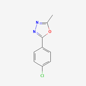 2-(4-Chlorophenyl)-5-methyl-1,3,4-oxadiazole chemical structure (CAS 22815-98-1)