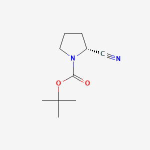 (R)-(+)-1-Boc-2-pyrrolidinecarbonitrile chemical structure (CAS 228244-20-0)