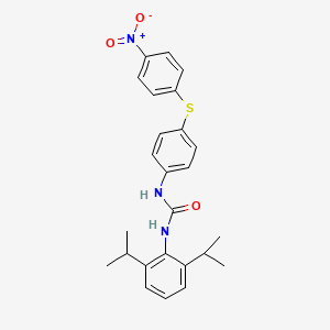 1-(2,6-Diisopropylphenyl)-3-(4-((4-nitrophenyl)thio)phenyl)urea chemical structure (CAS 228544-65-8)