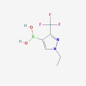 (1-Ethyl-3-(trifluoromethyl)-1H-pyrazol-4-yl)boronic acid chemical structure (CAS 2287228-20-8)