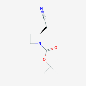 (S)-tert-Butyl 2-(cyanomethyl)azetidine-1-carboxylate chemical structure (CAS 228868-28-8)