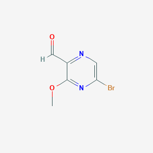 5-Bromo-3-methoxypyrazine-2-carbaldehyde chemical structure (CAS 2288709-85-1)