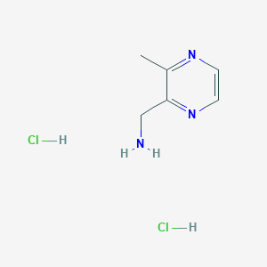 (3-Methylpyrazin-2-yl)methanamine dihydrochloride chemical structure (CAS 2288710-30-3)