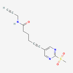 6-(2-(Methylsulfonyl)pyrimidin-5-yl)-N-(prop-2-yn-1-yl)hex-5-ynamide chemical structure (CAS 2288710-39-2)