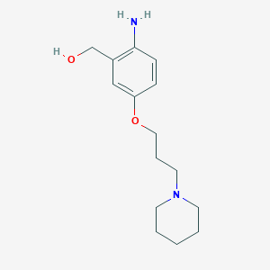 (2-Amino-5-(3-(piperidin-1-yl)propoxy)phenyl)methanol chemical structure (CAS 2288710-47-2)