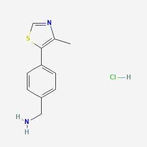 (4-(4-Methylthiazol-5-yl)phenyl)methanamine hydrochloride chemical structure (CAS 2288710-66-5)