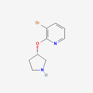 (S)-3-Bromo-2-(pyrrolidin-3-yloxy)pyridine chemical structure (CAS 2290765-18-1)