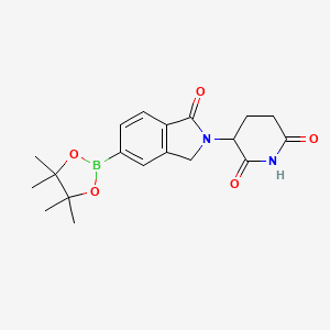 3-(1-Oxo-5-(4,4,5,5-tetramethyl-1,3,2-dioxaborolan-2-yl)isoindolin-2-yl)piperidine-2,6-dione chemical structure (CAS 2291363-98-7)