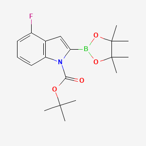 tert-Butyl 4-fluoro-2-(4,4,5,5-tetramethyl-1,3,2-dioxaborolan-2-yl)-1H-indole-1-carboxylate chemical structure (CAS 2291372-28-4)