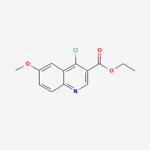 Ethyl 4-chloro-6-methoxyquinoline-3-carboxylate chemical structure (CAS 22931-71-1)