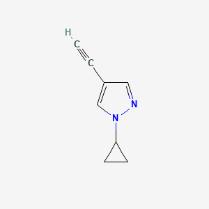 1-Cyclopropyl-4-ethynyl-1H-pyrazole chemical structure (CAS 2297839-58-6)