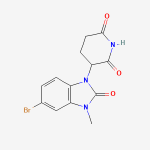 3-(5-Bromo-3-methyl-2-oxo-2,3-dihydro-1H-benzo[d]imidazol-1-yl)piperidine-2,6-dione chemical structure (CAS 2300099-98-1)