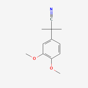 2-(3,4-Dimethoxyphenyl)-2-methylpropanenitrile chemical structure (CAS 23023-16-7)