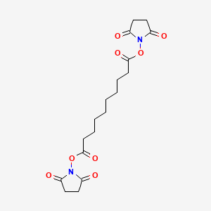 Bis(2,5-dioxopyrrolidin-1-yl) decanedioate chemical structure (CAS 23024-29-5)