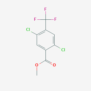 Methyl 2,5-dichloro-4-(trifluoromethyl)benzoate chemical structure (CAS 2304584-11-8)