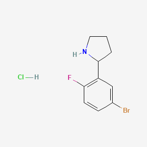 2-(5-Bromo-2-fluorophenyl)pyrrolidine hydrochloride chemical structure (CAS 2304584-12-9)