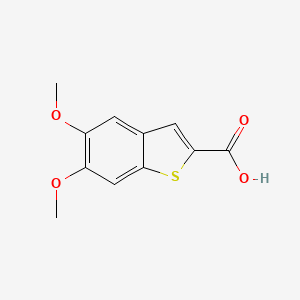 5,6-Dimethoxybenzo[b]thiophene-2-carboxylic acid chemical structure (CAS 23046-03-9)