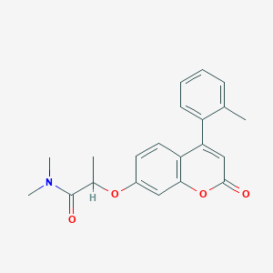 N,N-Dimethyl-2-((2-oxo-4-(o-tolyl)-2H-chromen-7-yl)oxy)propanamide chemical structure (CAS 2304621-31-4)