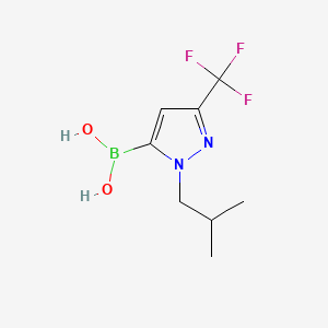 (1-Isobutyl-3-(trifluoromethyl)-1H-pyrazol-5-yl)boronic acid chemical structure (CAS 2304633-89-2)