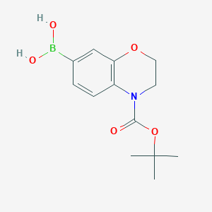 (4-(tert-Butoxycarbonyl)-3,4-dihydro-2H-benzo[b][1,4]oxazin-7-yl)boronic acid chemical structure (CAS 2304633-98-3)