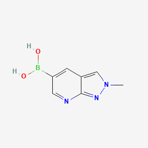 (2-Methyl-2H-pyrazolo[3,4-b]pyridin-5-yl)boronic acid chemical structure (CAS 2304634-03-3)