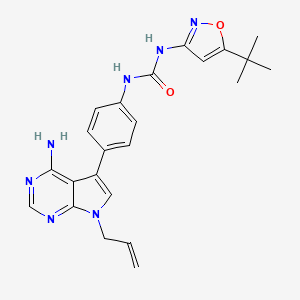 1-(4-(7-Allyl-4-amino-7H-pyrrolo[2,3-d]pyrimidin-5-yl)phenyl)-3-(5-(tert-butyl)isoxazol-3-yl)urea chemical structure (CAS 2304799-09-3)