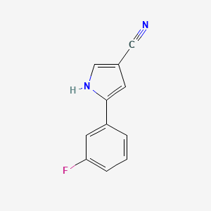 5-(3-Fluorophenyl)-1H-pyrrole-3-carbonitrile chemical structure (CAS 2304978-33-2)