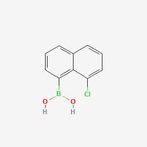 (8-Chloronaphthalen-1-yl)boronic acid chemical structure (CAS 2305022-53-9)