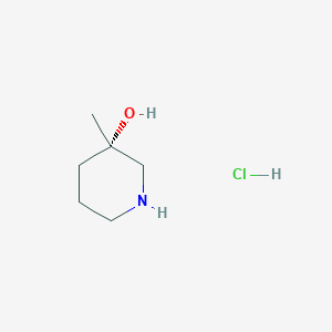 (S)-3-Methylpiperidin-3-ol hydrochloride chemical structure (CAS 2305080-37-7)