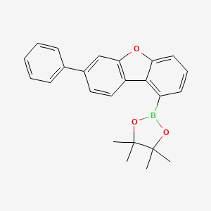 4,4,5,5-Tetramethyl-2-(7-phenyldibenzo[b,d]furan-1-yl)-1,3,2-dioxaborolane chemical structure (CAS 2305349-59-9)