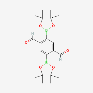 2,5-Bis(4,4,5,5-tetramethyl-1,3,2-dioxaborolan-2-yl)terephthalaldehyde chemical structure (CAS 2305615-53-4)
