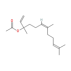 3,7,11-Trimethyldodeca-1,6,10-trien-3-yl acetate chemical structure (CAS 2306-78-7)
