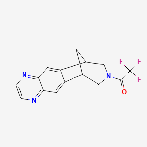 1-(9,10-Dihydro-6H-6,10-methanoazepino[4,5-g]quinoxalin-8(7H)-yl)-2,2,2-trifluoroethanone chemical structure (CAS 230615-70-0)