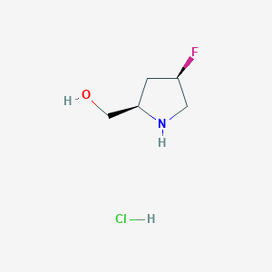 ((2R,4R)-4-Fluoropyrrolidin-2-yl)methanol hydrochloride chemical structure (CAS 2306246-87-5)
