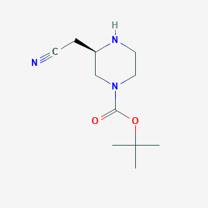 tert-Butyl (R)-3-(cyanomethyl)piperazine-1-carboxylate chemical structure (CAS 2306248-13-3)